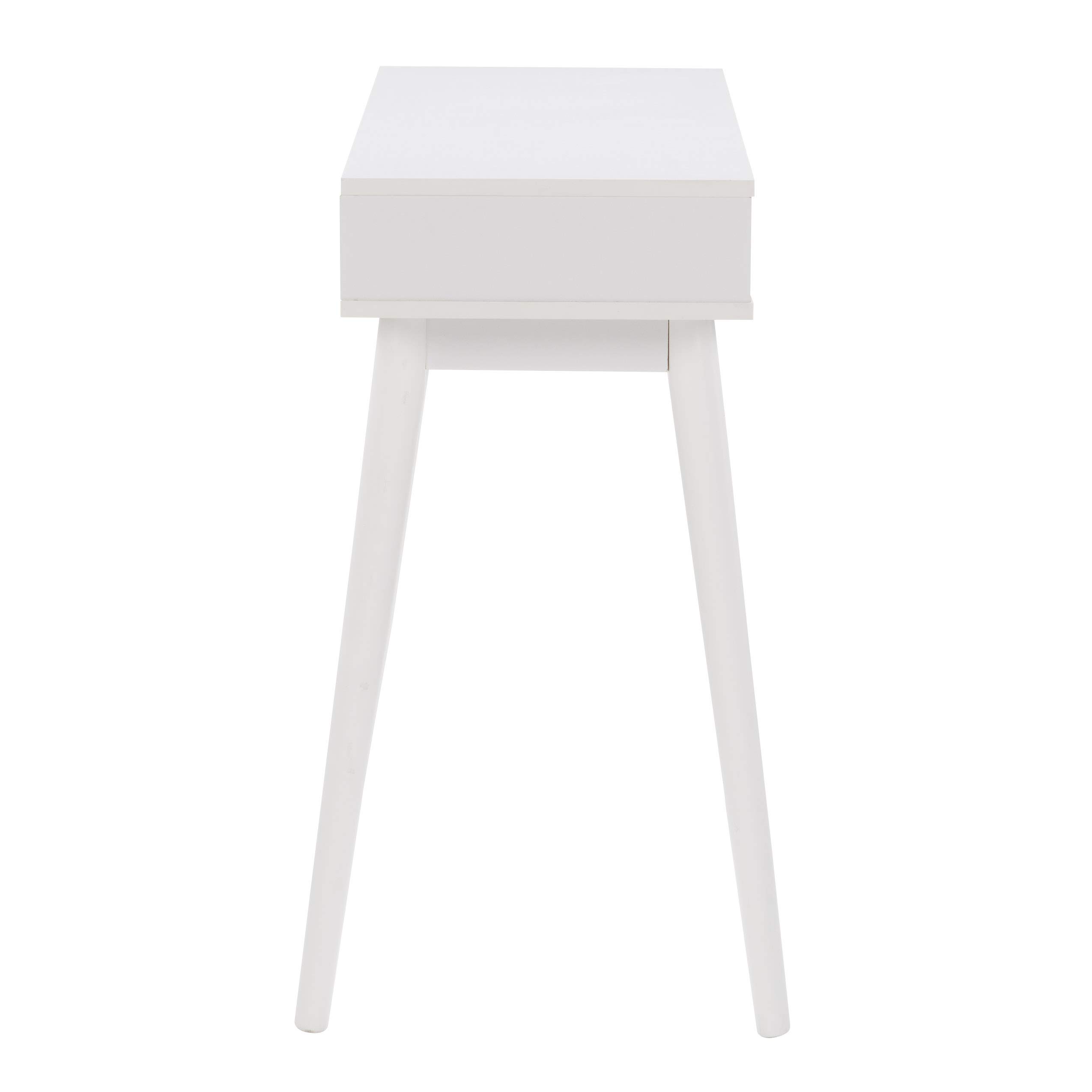 CorLiving Acerra White Engineered Wood Entryway Table with Black & White Accent Drawer - Modern Console Table for Hallway, Foyer & Living Room Decor - Perfect for Entryway Storage & Home Organization