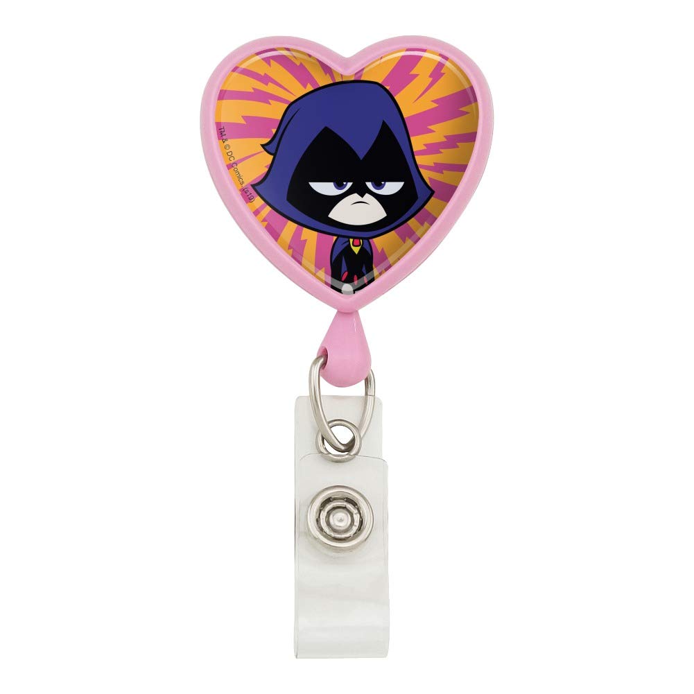 Teen Titans Go! Raven Heart Lanyard with Retractable Reel - Stylish Badge ID Card Holder for Work, School & Comic Con Events