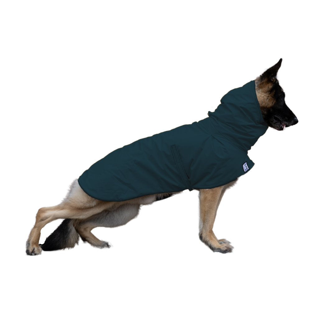 Waterproof German Shepherd Dog Raincoat - Heavy Duty Reflective Pet Coat for Large Dogs - Outdoor Walking, Hiking & Rainy Day Protection