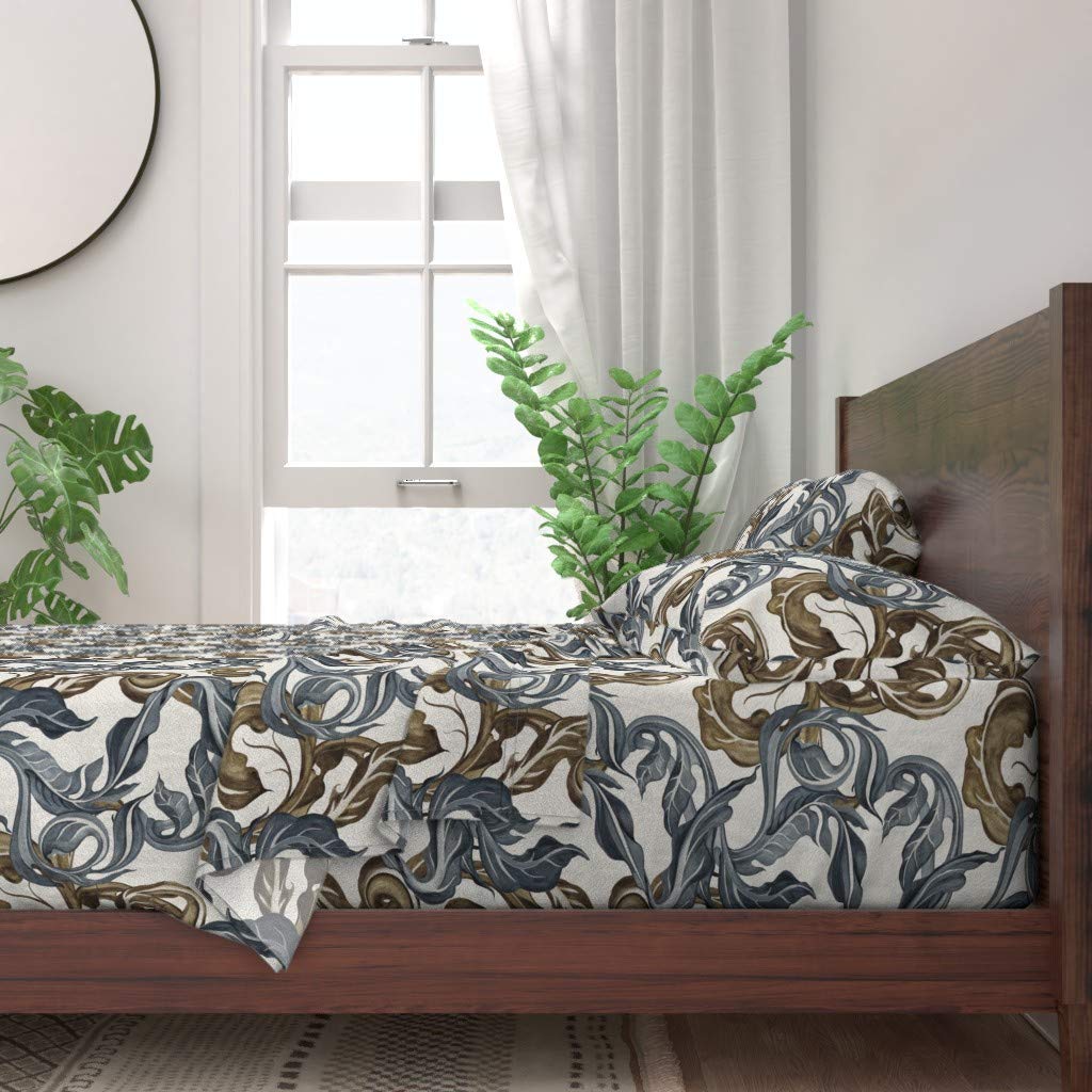 100% Cotton Twin Sheet Set 3-Piece - Victorian Garden Vintage Floral Botanical Print Bedding | Soft & Breathable for Comfortable Sleep | Perfect for Guest Rooms, Dorms & Cozy Bedrooms
