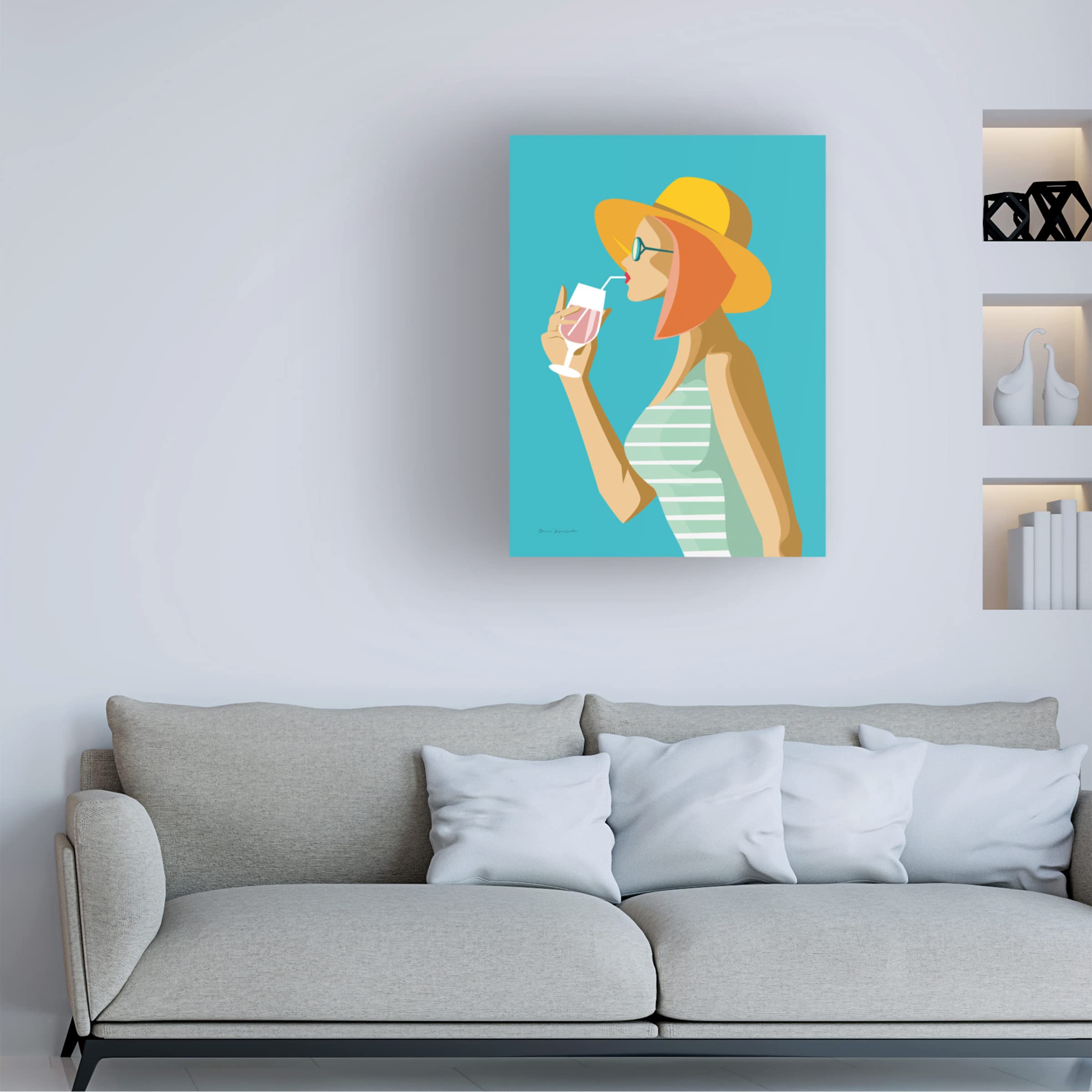 Omar Escalante 'Summer Girl I' Canvas Wall Art Print - 35x47 Inches - Modern Home Decor for Living Room, Bedroom & Office