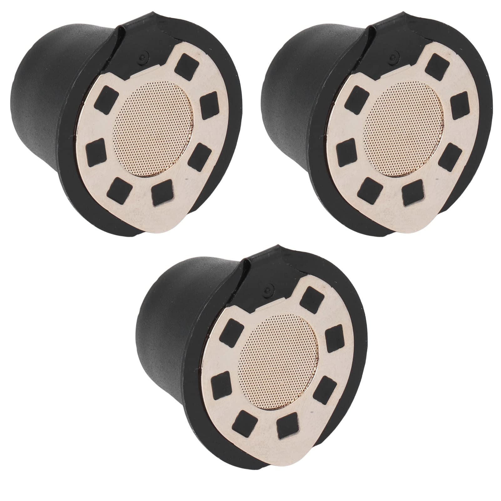 Reusable Coffee Capsule Filter - Large Capacity Washable Gold Plated Coffee Pod for Nespresso & Keurig Machines (3-Pack with Spoon Brush) - Perfect for Home, Office & Travel Use