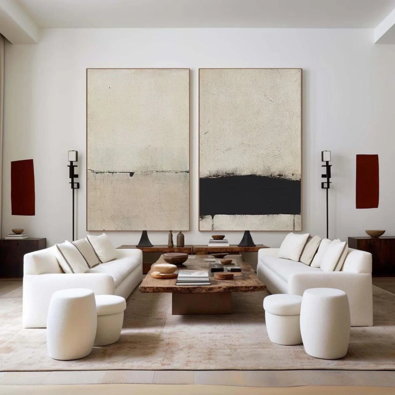 Abstract Tranquility Set of 2 Wall Art Paintings - Modern Minimalist Canvas Prints for Living Room, Bedroom & Office Decor #WS254 | Perfect for Home, Apartment & Workspace Aesthetic Enhancement