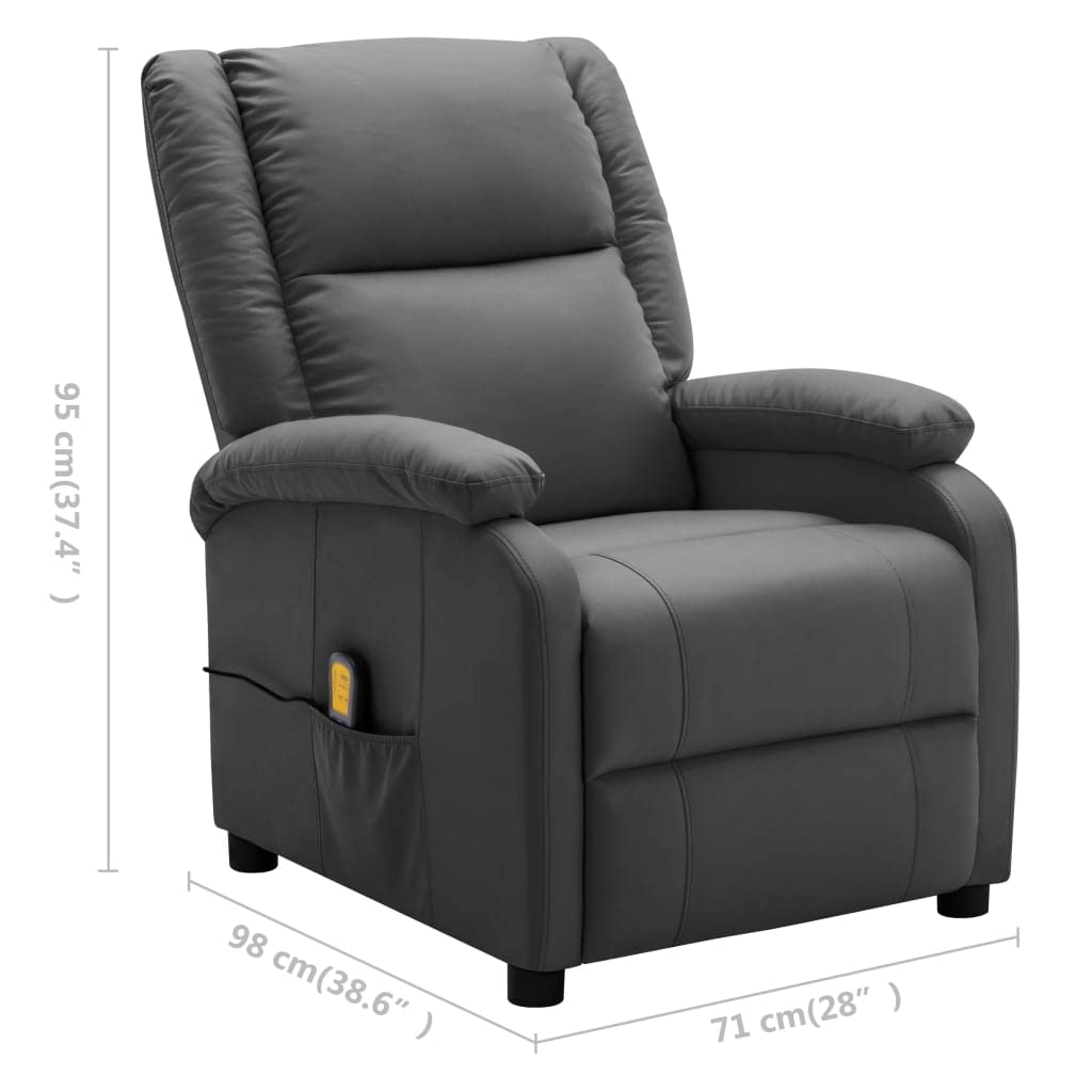 Premium Faux Leather Recliner Chair with Lumbar Support & Massage - Comfortable Living Room Reclining Sofa for Home, Bedroom, Office - Perfect for Relaxation, TV Watching & Napping
