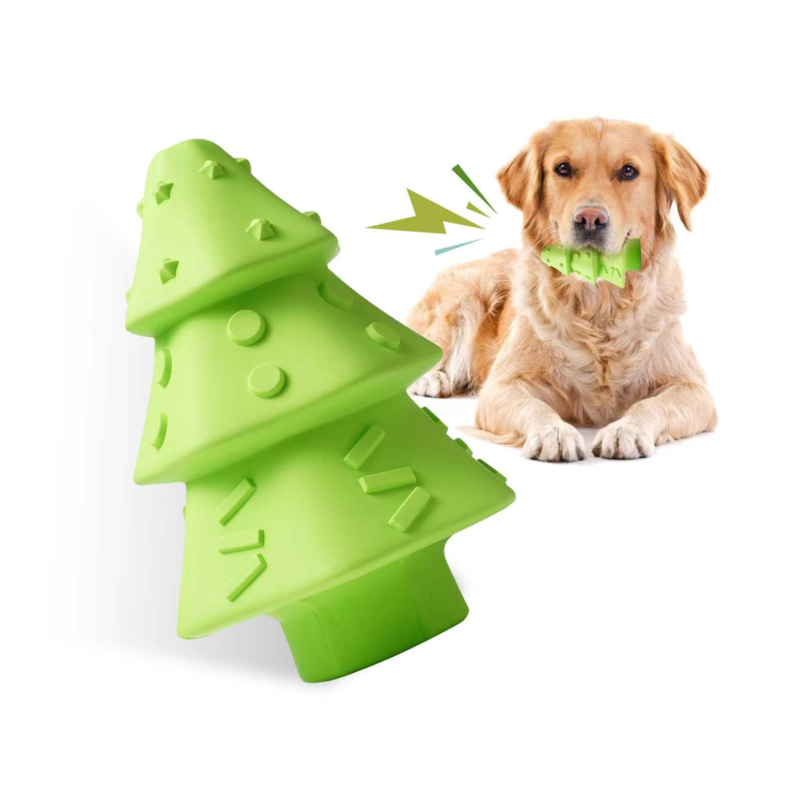 Christmas Tree Shaped Dog Chew Toys for Aggressive Chewers - Indestructible, Durable & Squeaky Puppy Toys for Small, Medium & Large Breeds | Holiday Pet Gifts & Chewing Entertainment