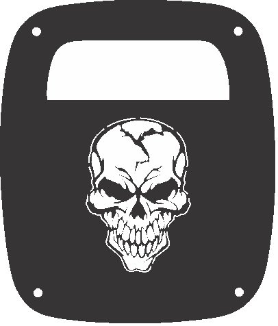 Black Skull Custom Tail Light Covers for Jeep Wrangler TJ - Pair (2-Pack) - Unique Aftermarket Accessory for Off-Road & Halloween Decor