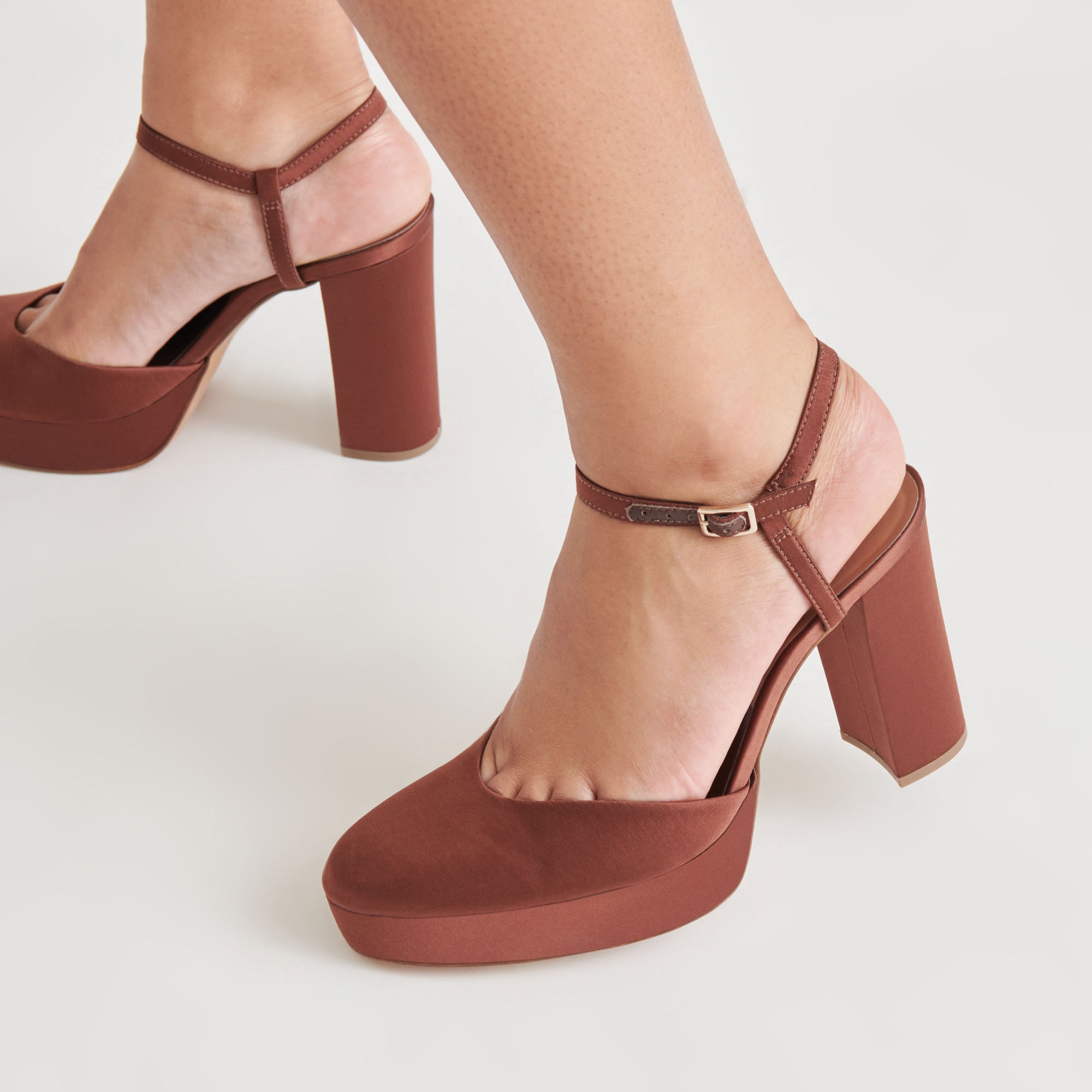 Claud Women's Chocolate Satin High Heels - Elegant Dress Pumps for Parties, Weddings & Evening Events
