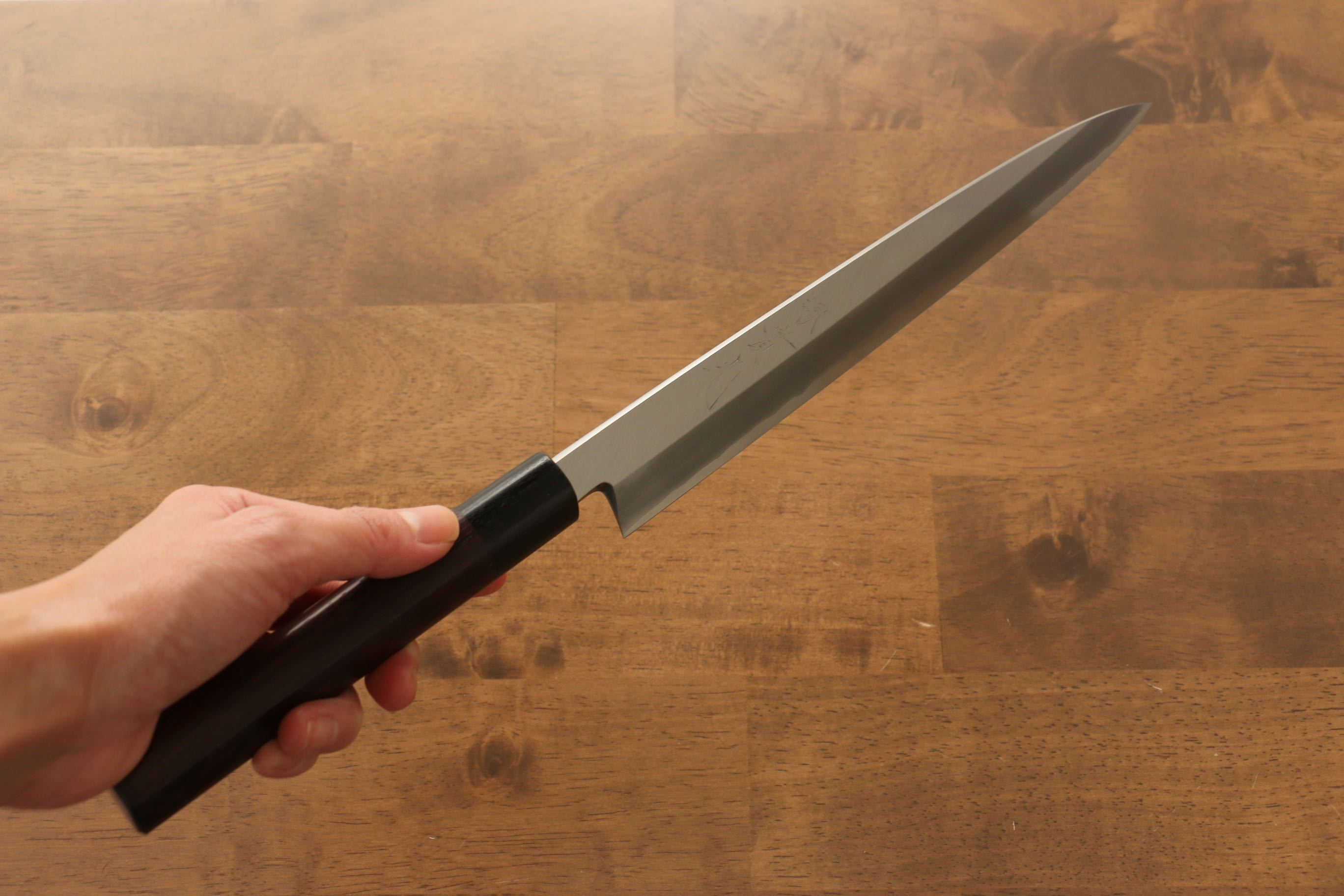 Premium Jikko Silver Steel No.3 Yanagiba Sushi Knife 240mm with Exquisite Shitan Handle - Perfect for Sushi Chefs & Japanese Cuisine Preparation
