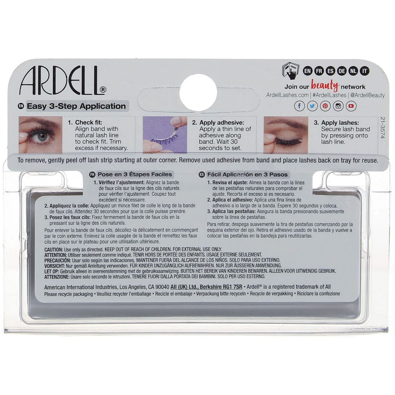 Ardell Fashion Lashes Natural Strip Eyelashes - Black (120) 3-Pack for Everyday Wear, Parties & Special Occasions