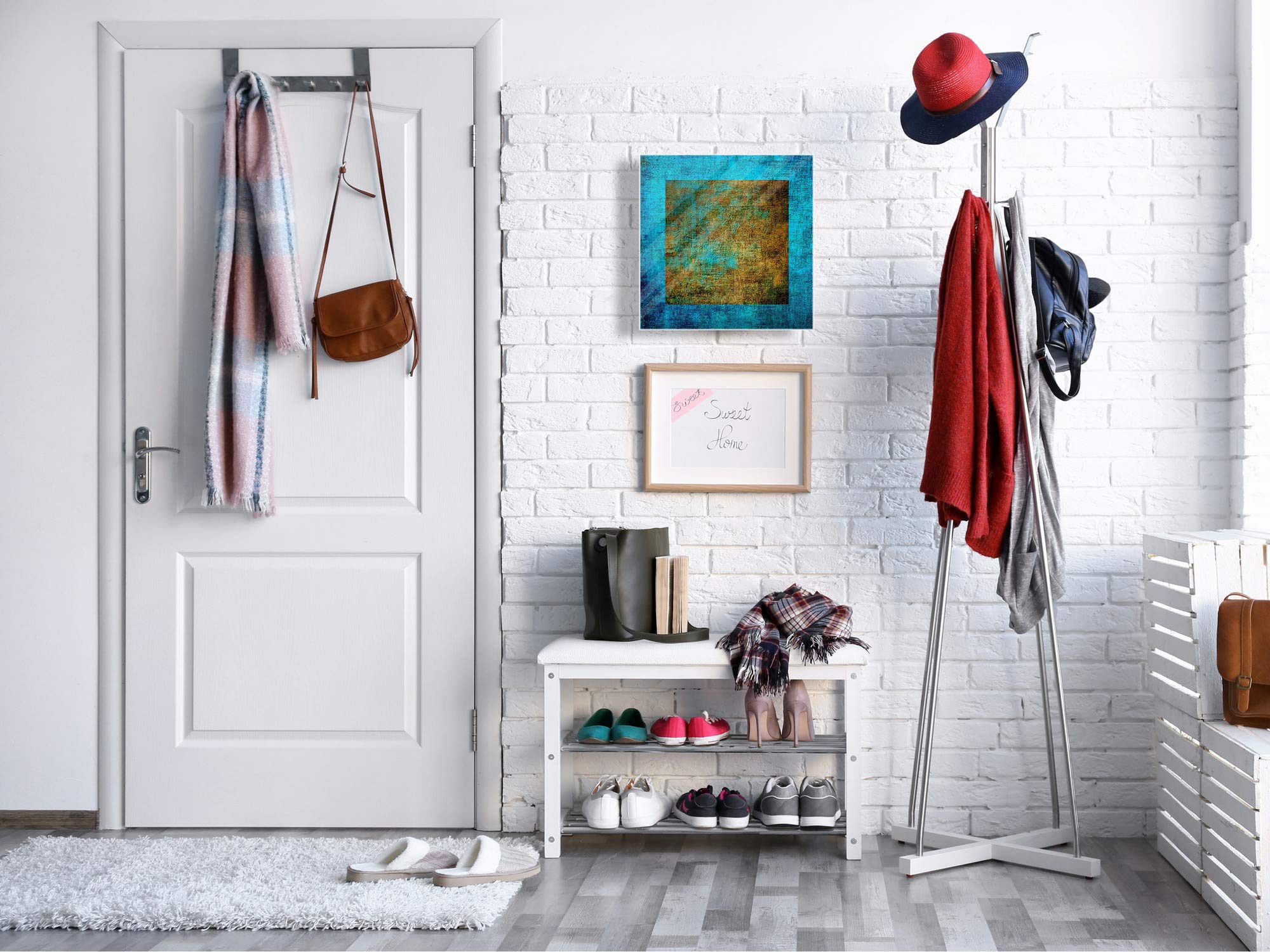 Stylish Decorative Key Storage Cabinet with Glass Whiteboard - Grunge Design K10A | Perfect for Home, Office & Entryway Organization