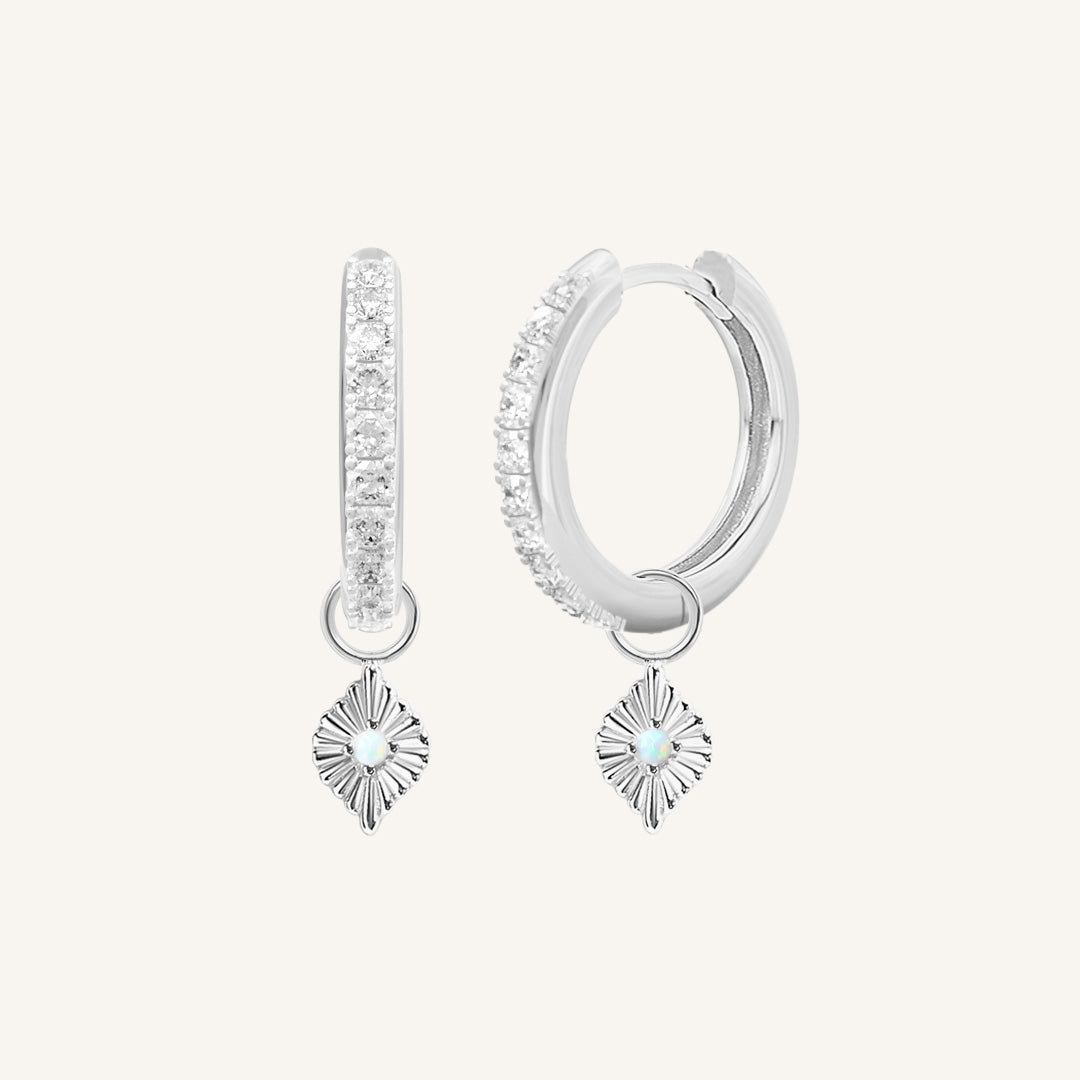 Elegant Pillar Crystal Hoop Earrings for Women - Sparkling Cubic Zirconia Studs for Party, Wedding & Everyday Wear