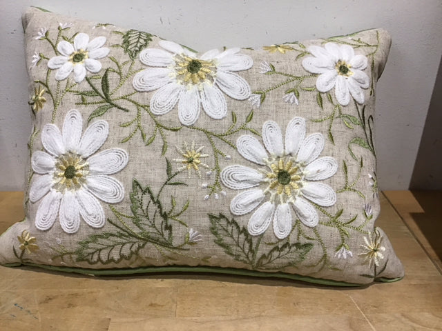 13x19 Embroidered Floral Throw Pillow Cover - Boho Home Decor for Couch, Bed & Sofa - Perfect for Living Room, Bedroom & Nursery Decor