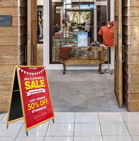 27x40 A-Frame Wooden Snap Sign Holder with 1 1/4