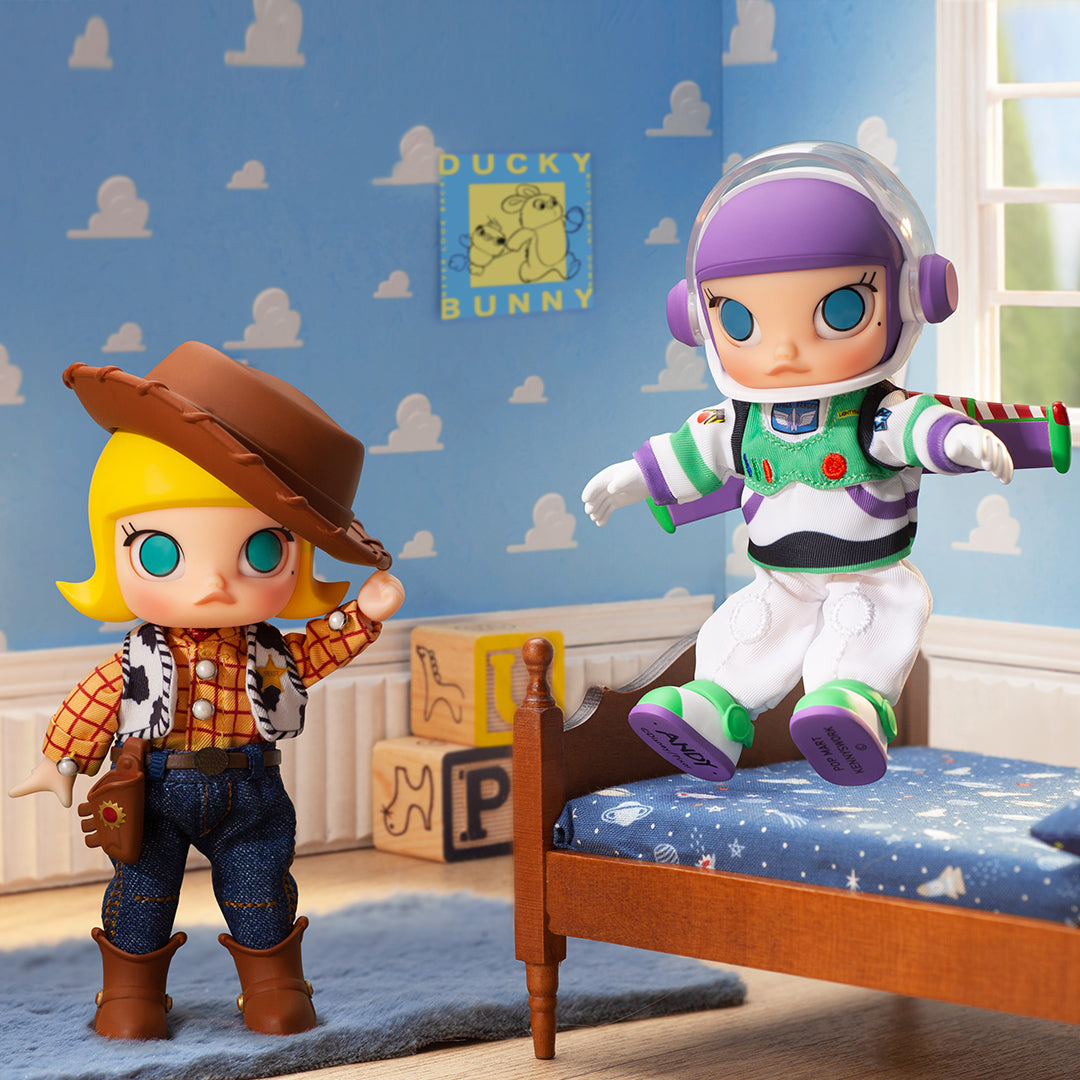 POP MART Molly x Toy Story Woody BJD Action Figure Collectible Doll - Perfect for Disney Fans, Toy Collectors & Home Decor Display