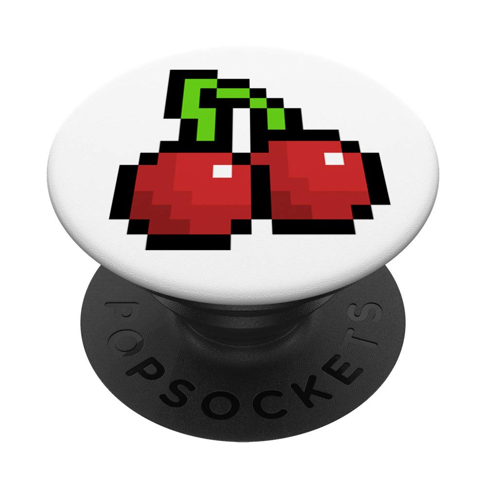 8-Bit Cherry Bomb PopSocket - Pixelated Red Cherries Retro Phone Grip | Swappable Stand for iPhone, Samsung & Tablets | Perfect for Gaming, Work & Daily Use