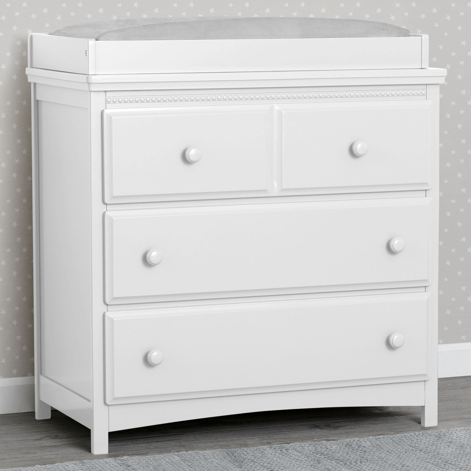 Emerson 3-Drawer Baby Dresser with Changing Table Top - Nursery Storage Organizer for Diapers, Clothes & Baby Essentials | Perfect for Newborns & Toddlers