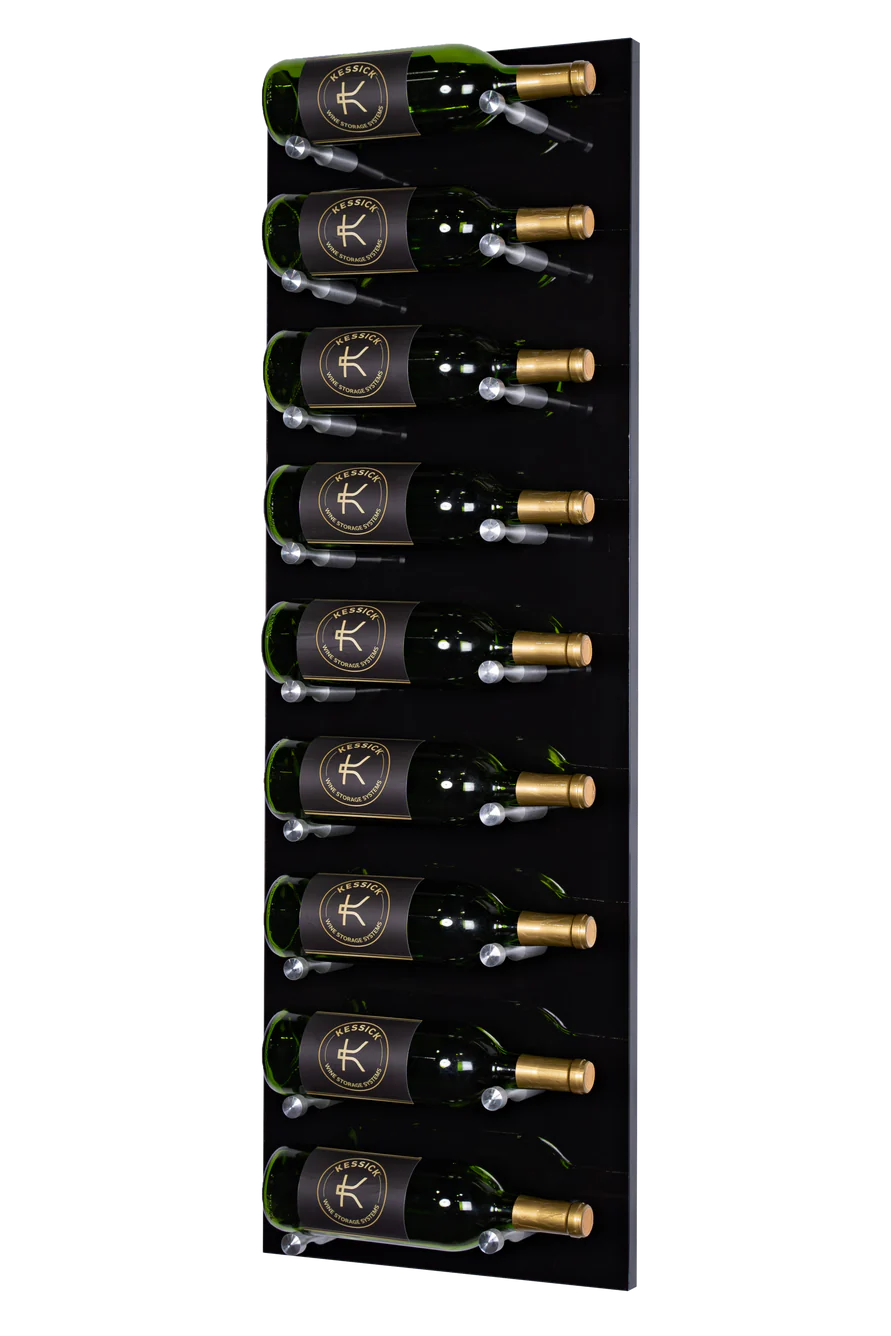 Kessick Wine as Art 14x42 Vertical High Gloss Wall Mounted Wine Rack - Elegant Wine Storage Solution for Home, Office, or Restaurant Decor