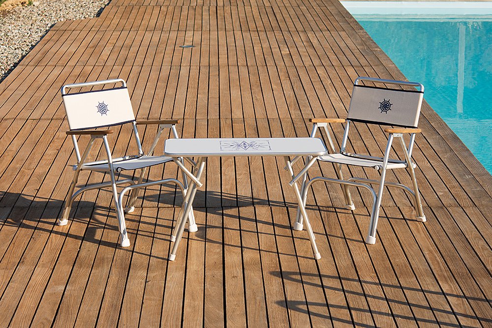 FORMA MARINE Folding Boat Table - White Melamine Surface, 34.7