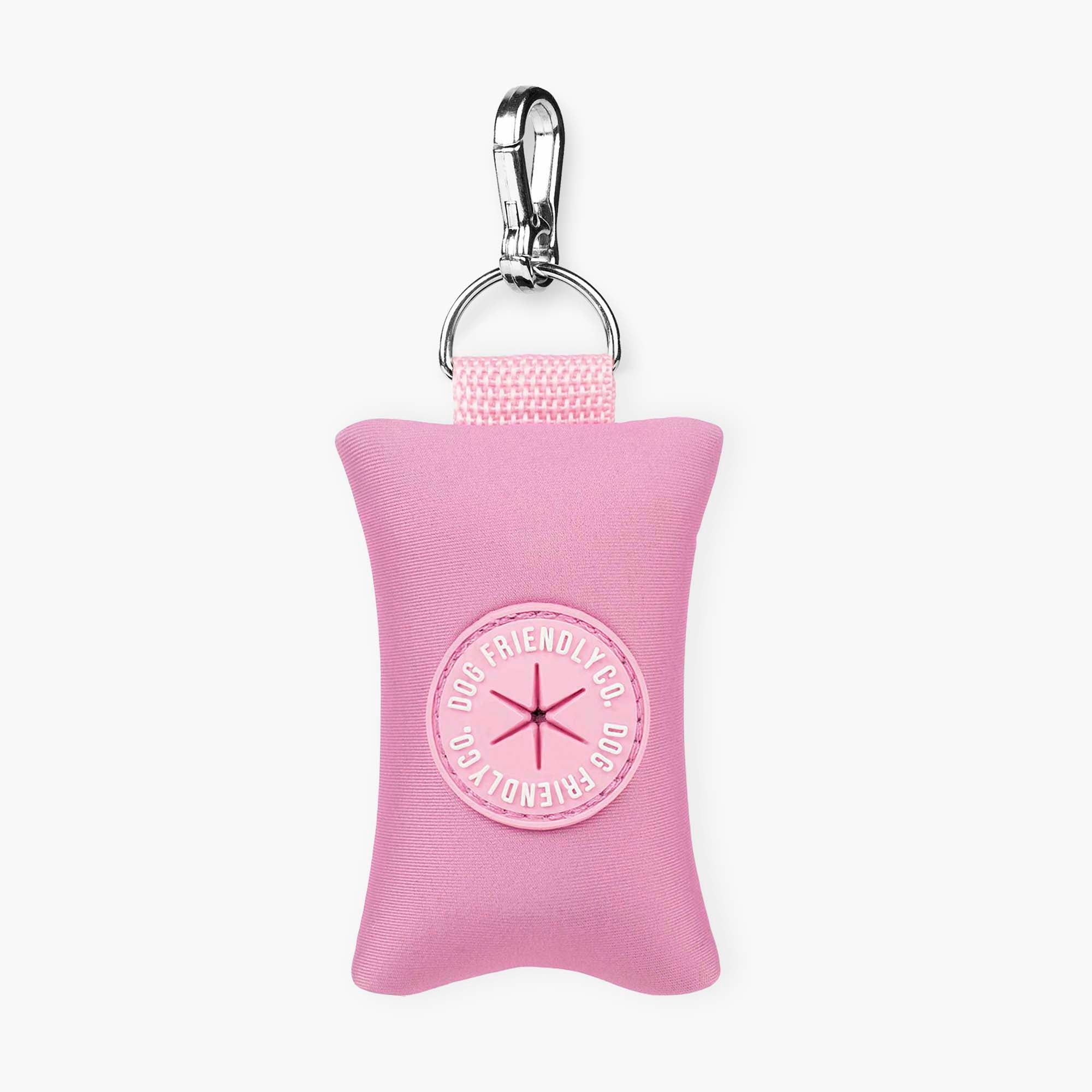 Eco-Friendly Dog Poop Bag Holder - Pink Leash Accessory for Small & Large Dogs | Perfect for Walks, Hiking & Outdoor Adventures