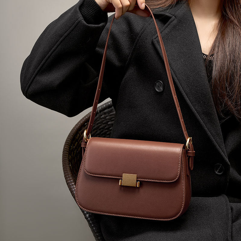 Premium Genuine Leather Tote Bag for Women - Stylish Underarm & Crossbody Shoulder Bag - Perfect for Work, Travel & Everyday Use