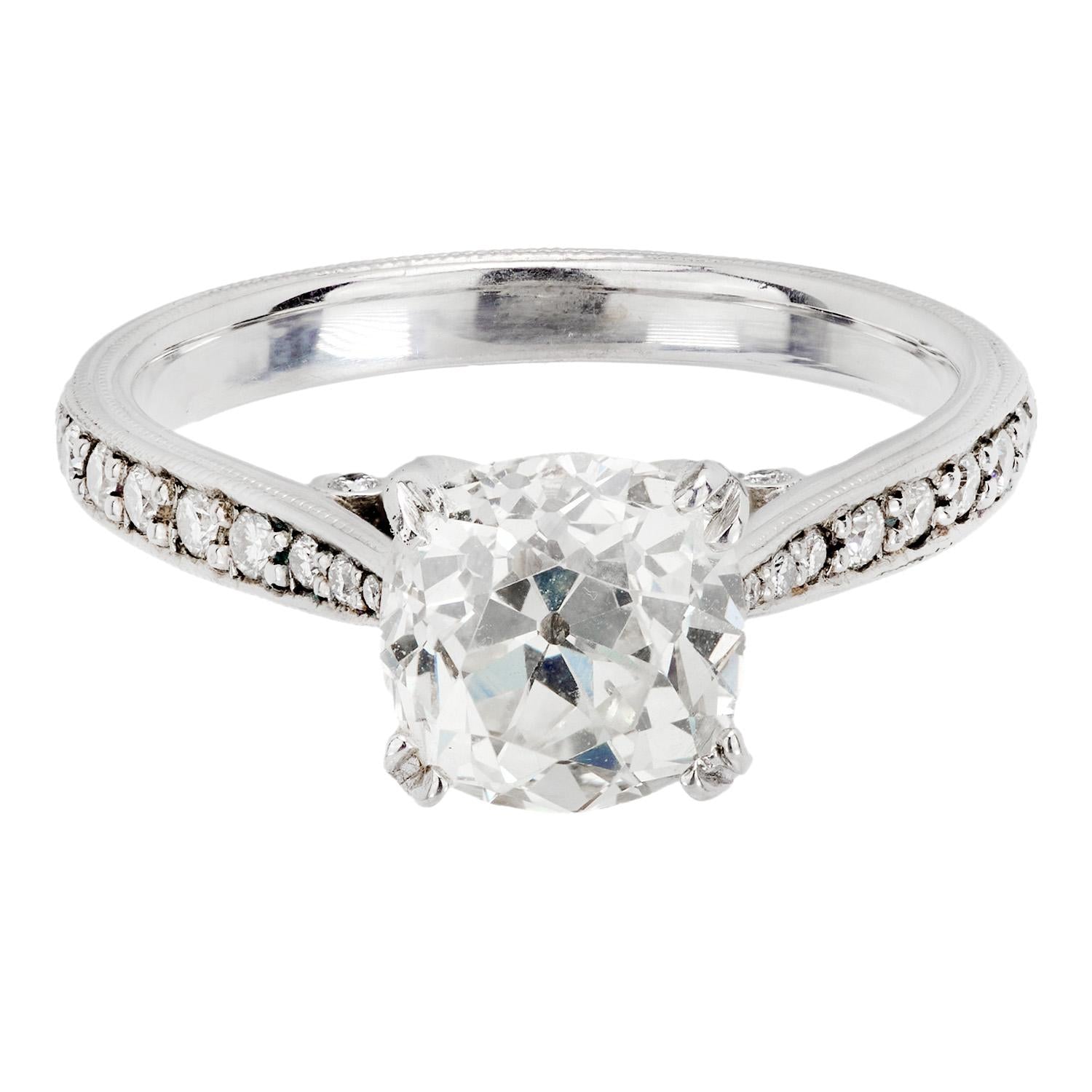 Platinum Diamond Engagement Ring 2.05ct GIA Certified - Vintage Style Solitaire Wedding Band for Women, Perfect for Proposals, Anniversaries & Special Occasions