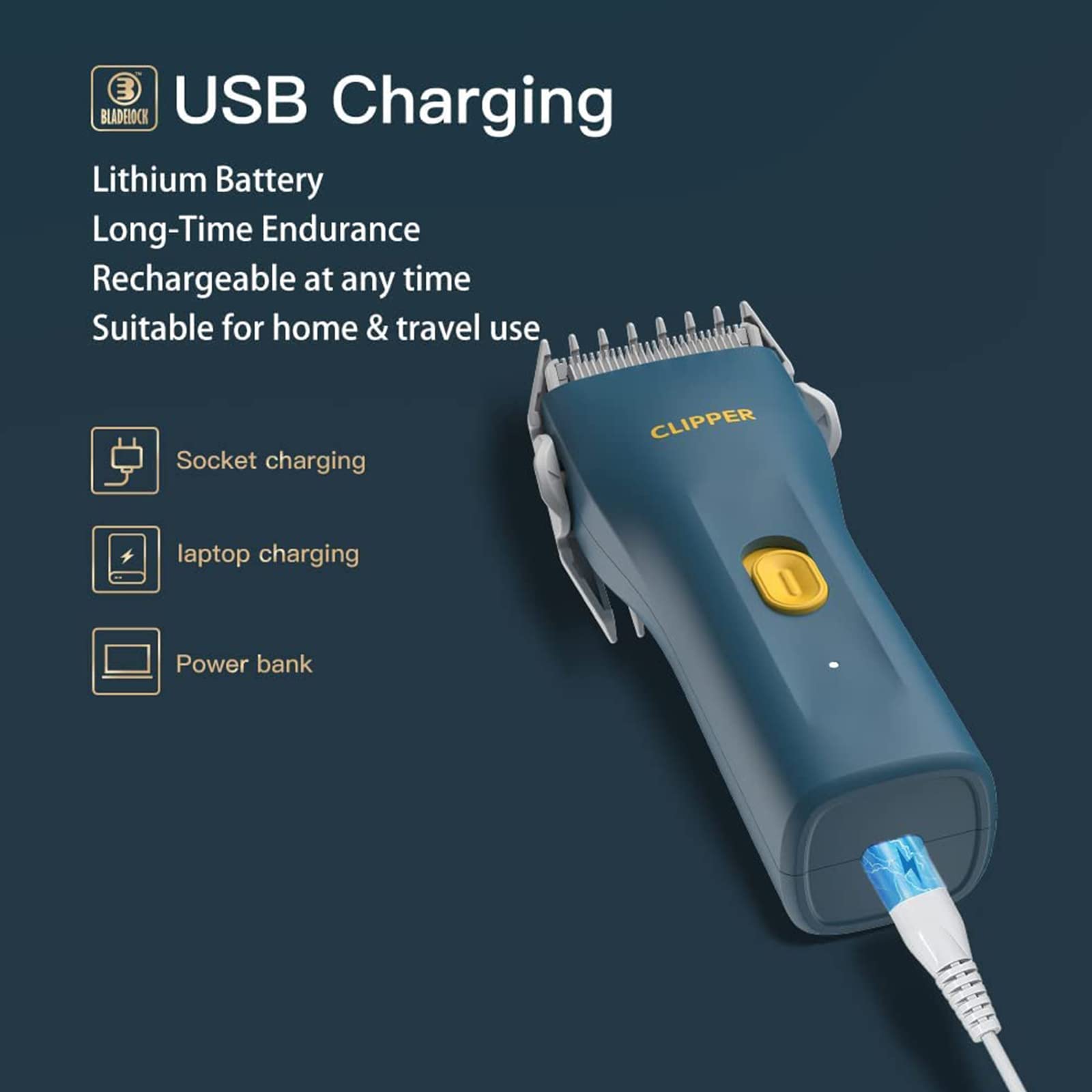OPENBEAUTY Mini Portable USB Rechargeable Waterproof Body Groomer for Men & Women - Electric Pubic Hair Trimmer with Safety Guardrail, Blue | Perfect for Travel, Gym & Personal Grooming at Home