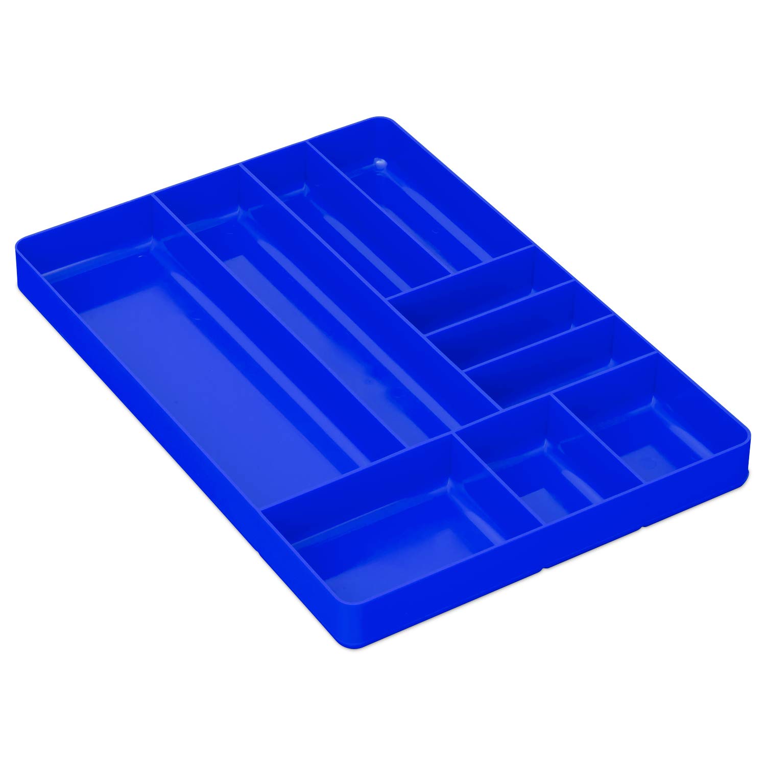 Heavy Duty Stackable Tool Organizer - 10 Compartment Drawer Tray for Garage & Workshop Storage - Perfect for Nuts, Bolts & Small Parts - Blue