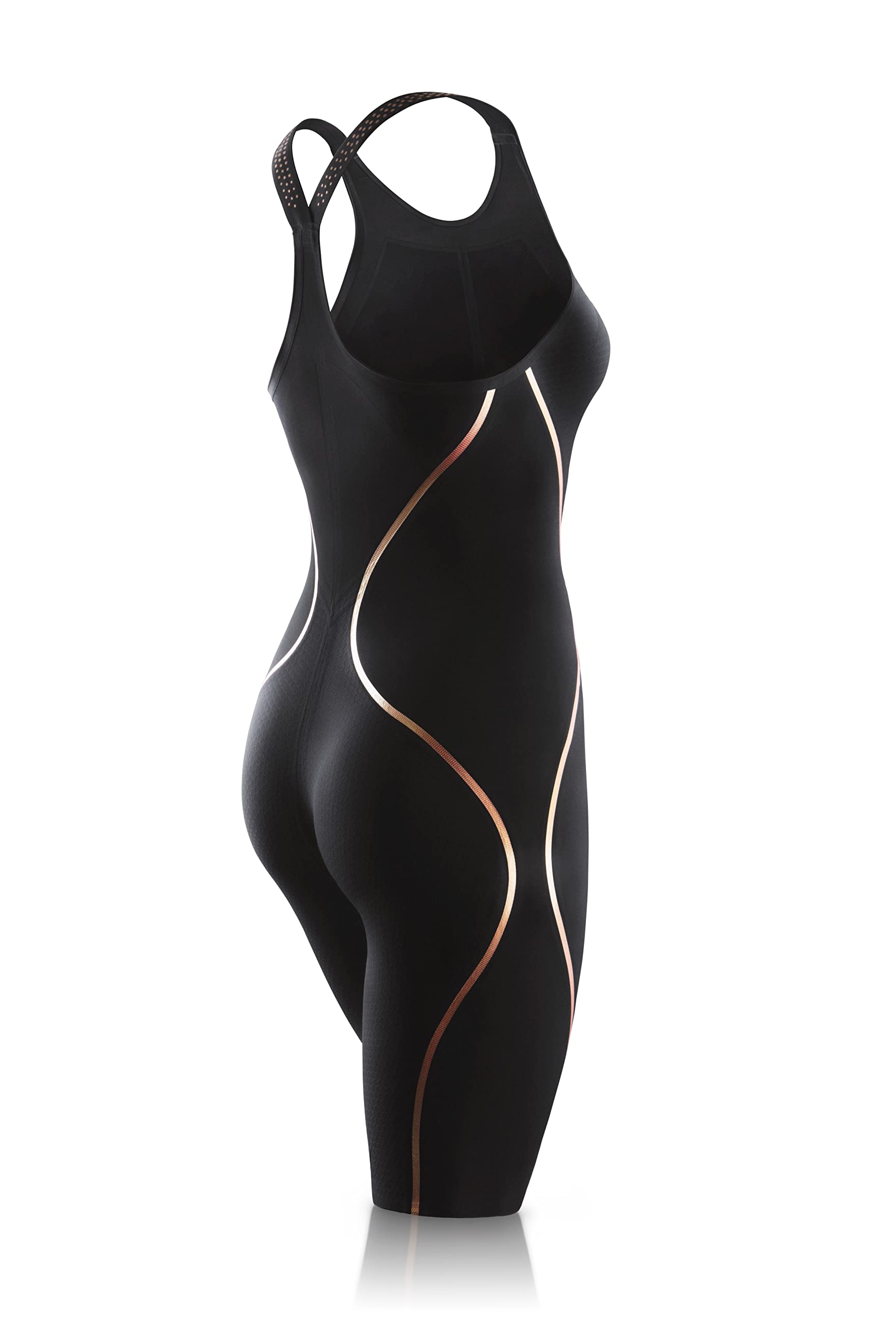 Speedo Intent Closed Back Kneeskin Swimsuit - Black/Rose Gold - Size 20 | Competition & Training Swimwear for Women | Perfect for Lap Swimming, Swim Meets & Water Aerobics
