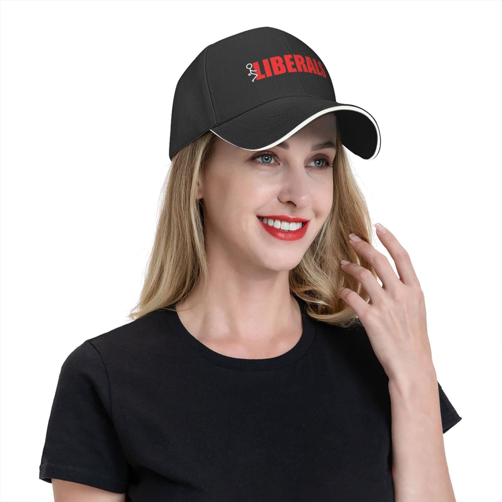 Anti-Liberal Baseball Cap - Adjustable Trucker Hat for Golf & Outdoor Activities - Custom Black Political Statement Hat for Sports, Rallies & Casual Wear