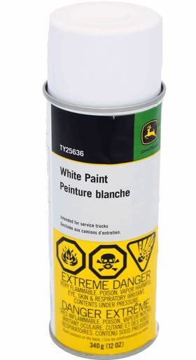 John Deere TY25636 White Spray Paint - High-Quality Touch-Up Paint for Tractors & Equipment - Perfect for Farm, Construction & DIY Projects