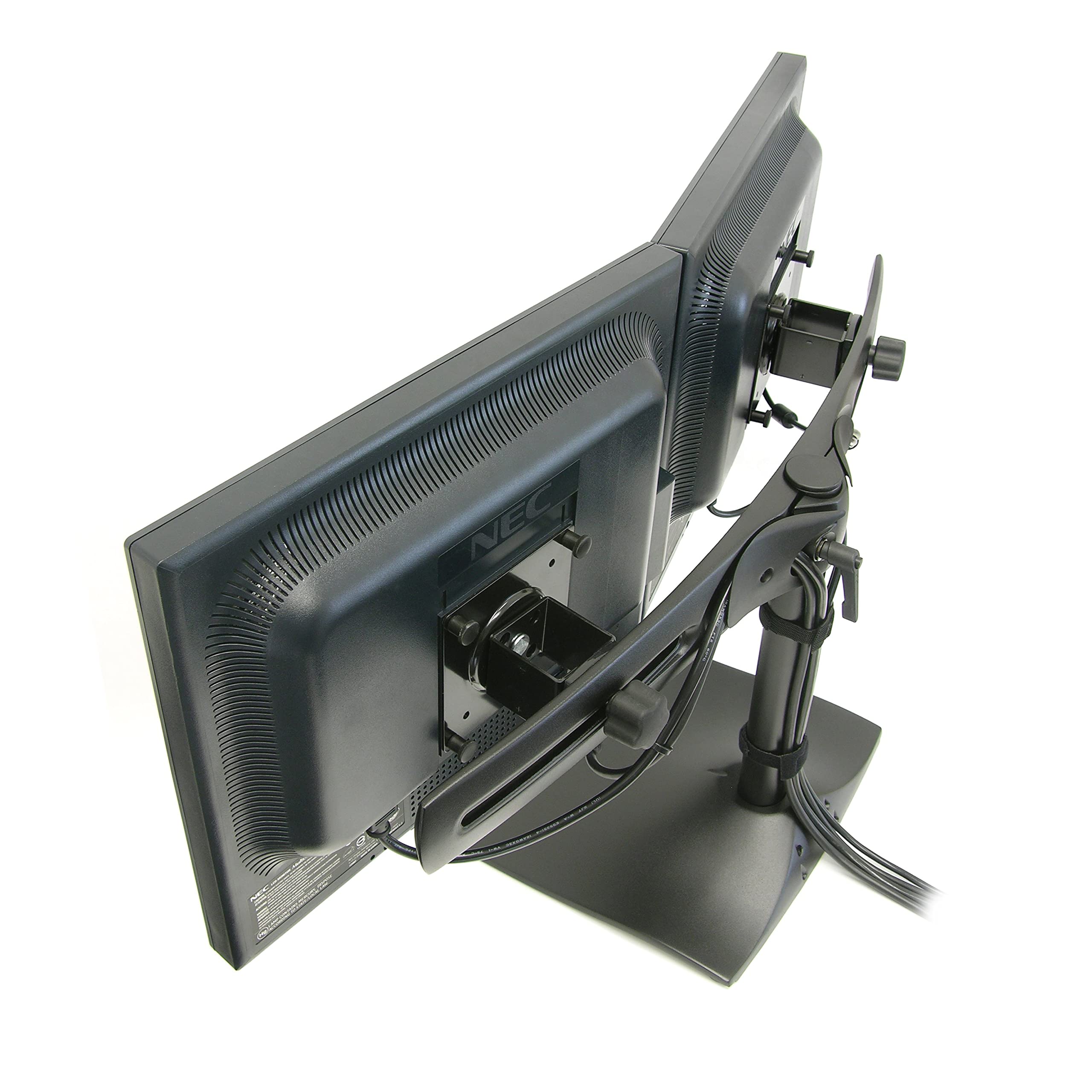 Ergotron DS100 Dual Monitor Stand - Adjustable VESA Mount for 2 Screens up to 24 Inches (0-31 lbs Each) - Horizontal Desk Mount for Home Office & Gaming Setup