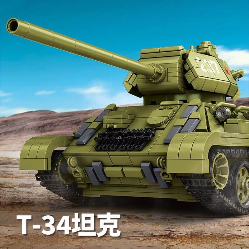 Panlos 632012 T-34 Tank Building Blocks Set - Military Model Kit for Adults & Kids - Perfect for Collectors, DIY Projects, and War History Enthusiasts | Great for Display, Gifts, and Educational Play