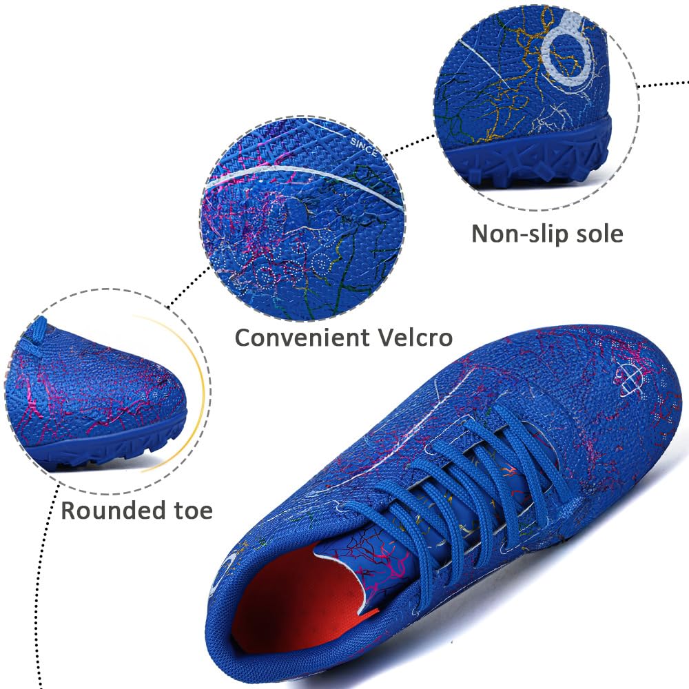 Youth Soccer Shoes for Boys & Girls - Firm Ground Turf Sneakers for Outdoor Training