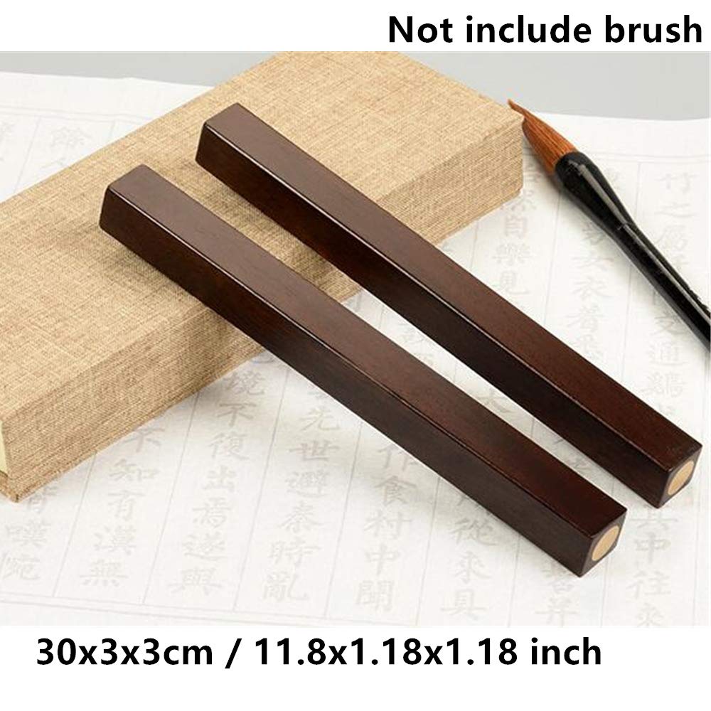 Premium Chinese Calligraphy Paperweight Gift Set - Wooden & Metal Brush Painting Writing Sumi Drawing Tool for Pressing Paper (Pack of 2) - Perfect for Artists, Calligraphy Enthusiasts & Home Office Decor