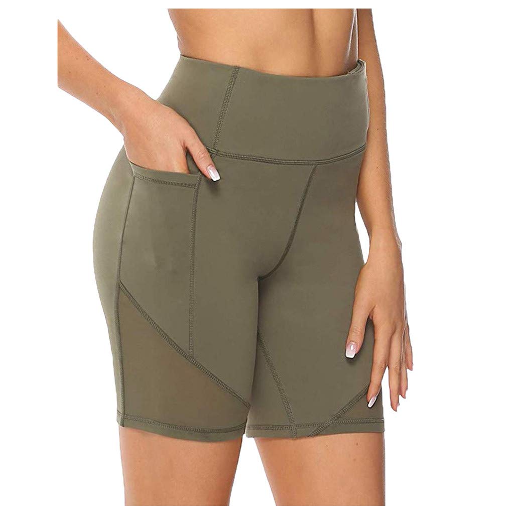 High Waist Women's Yoga Shorts - Compression Workout Bike Shorts with Side Pockets for Cycling, Running & Gym | Activewear for Fitness & Outdoor Sports
