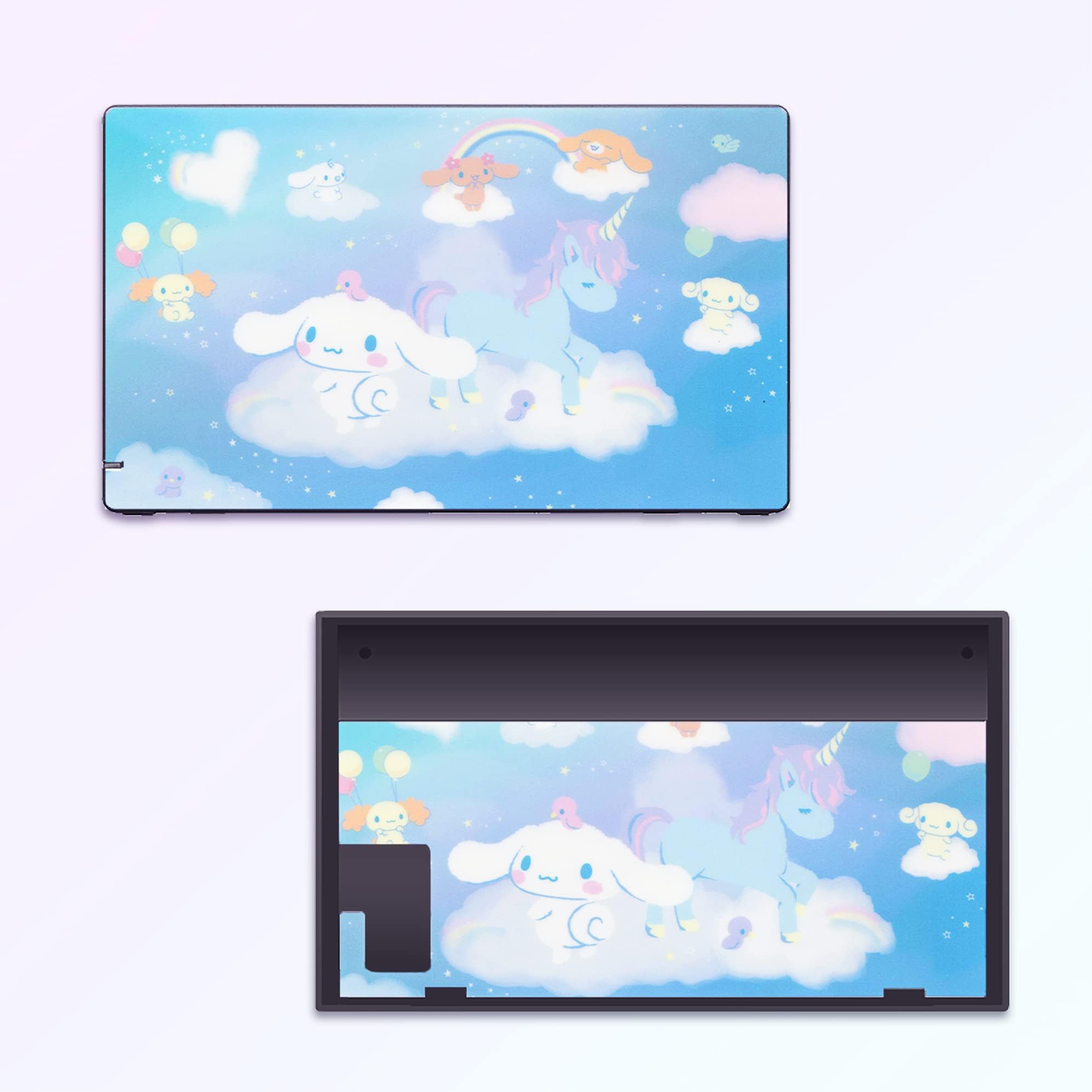 BelugaDesign Anime Dog Skin for Nintendo Switch | Cute Pastel Vinyl Sticker | Kawaii Blue Cinnamon Roll Japanese Cartoon Design - Perfect for Gaming, Travel & Home Decor