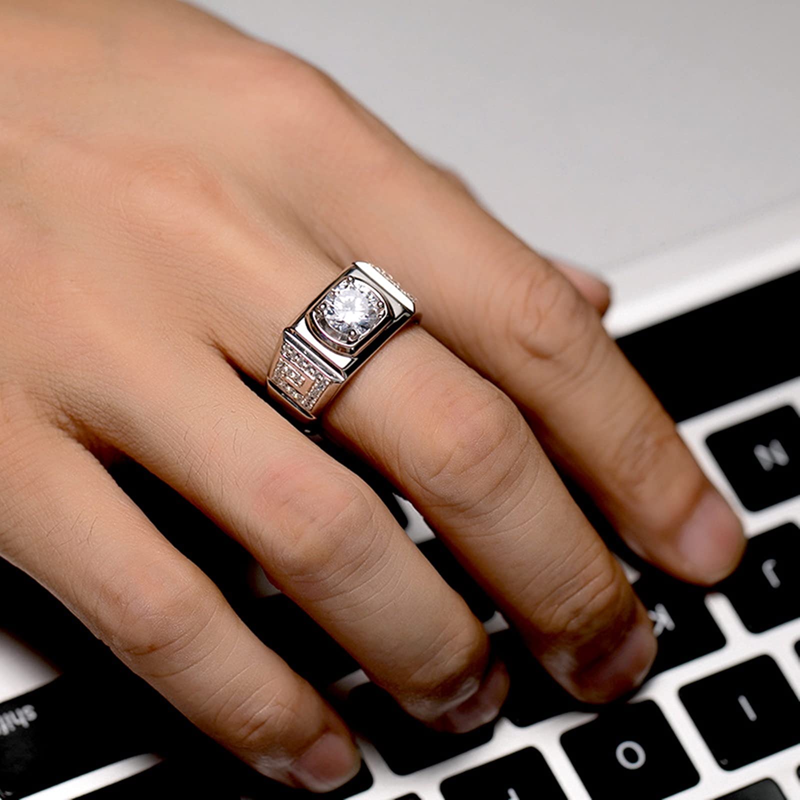 14K Moissanite Promise & Engagement Rings for Men - Sizes 4-11 with Custom Engraving | Perfect for Proposals, Anniversaries & Special Occasions