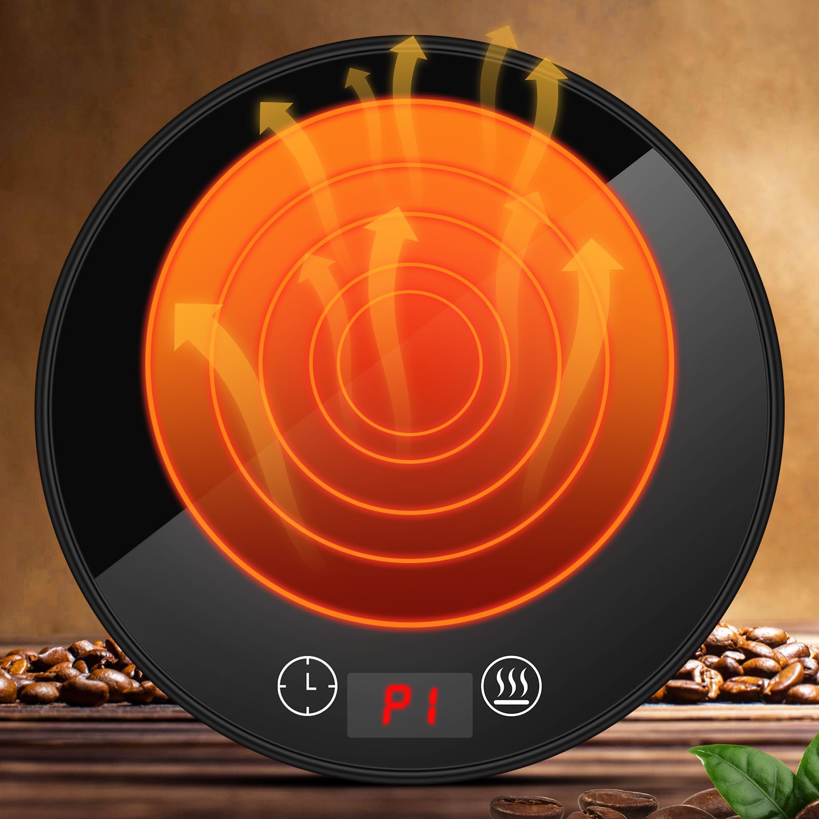 Coffee Mug Warmer with 2 Temperature Settings & Auto Shut Off - 1-12 Hour Timer for Coffee, Tea, Hot Chocolate & Beverages - Perfect for Home Office, Desk & Workspace Use