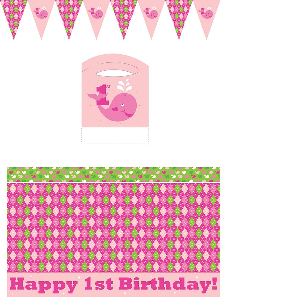 Stylish Ocean Preppy Girls High Chair Kit - Perfect for First Birthday Parties & Baby Showers
