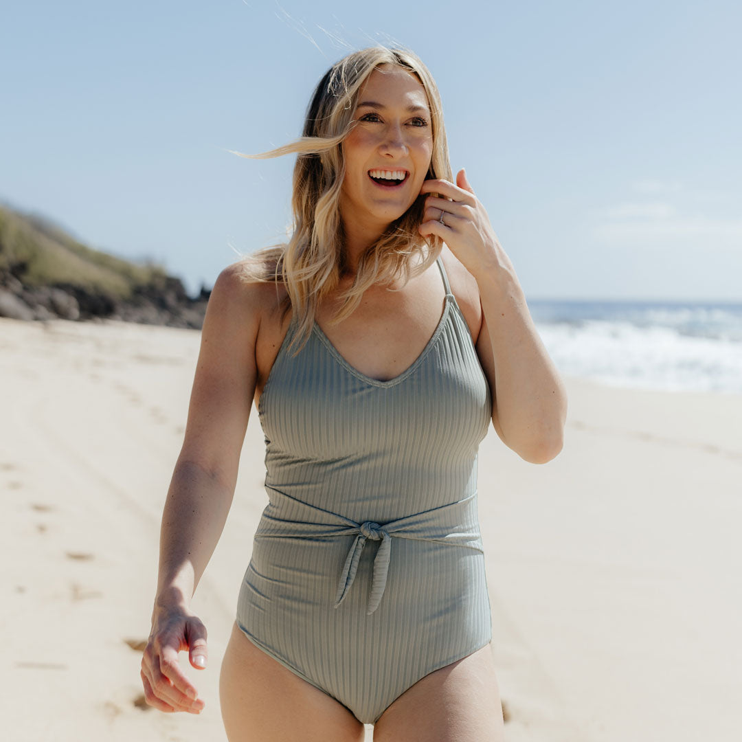 Waist Tie One Piece Swimsuit - Women's High Waisted Bathing Suit with Adjustable Belt | Perfect for Beach, Pool & Summer Vacations