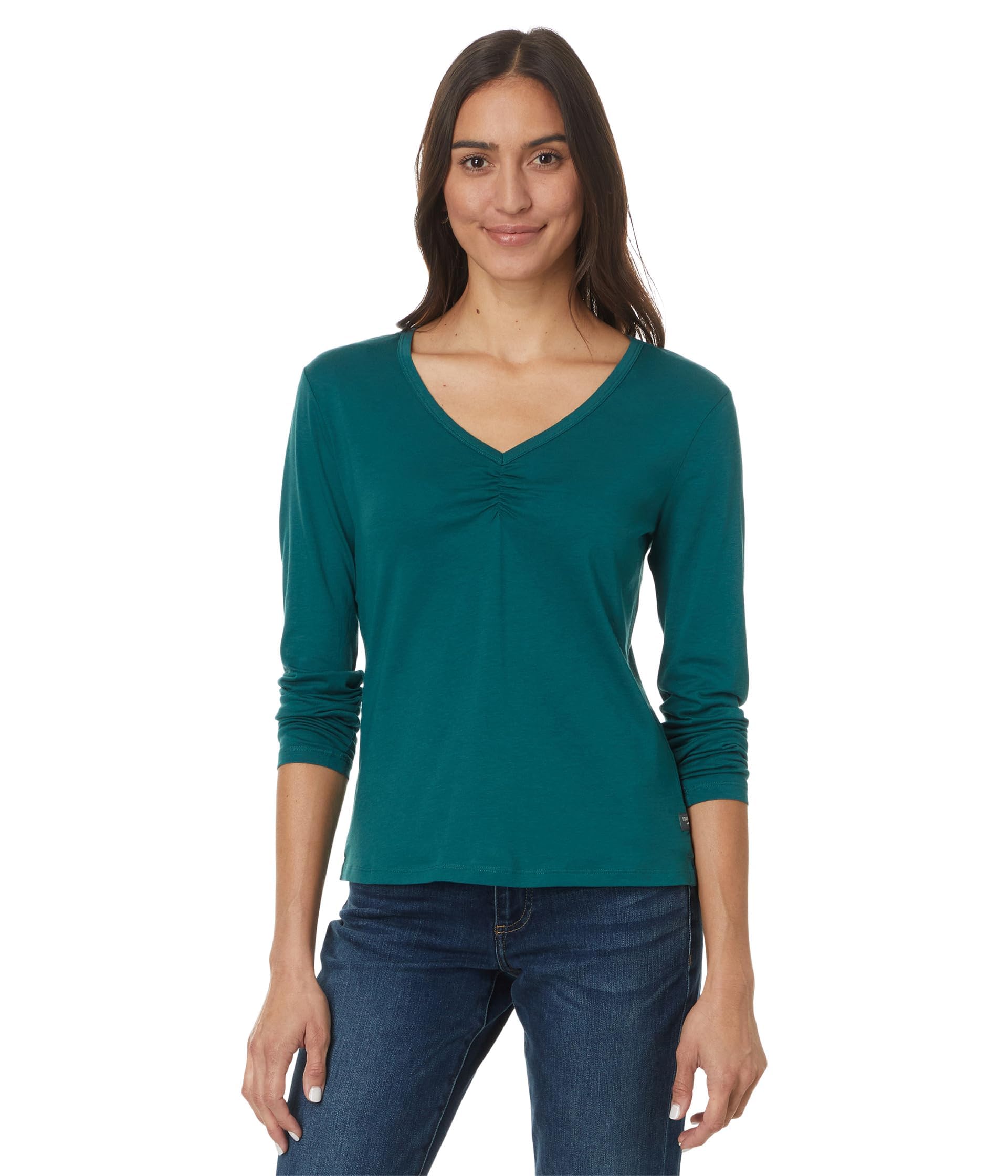 Toad & Co Women's Rose Print Long Sleeve T-Shirt - Soft Cotton Casual Top for Everyday Wear, Work & Outdoor Activities