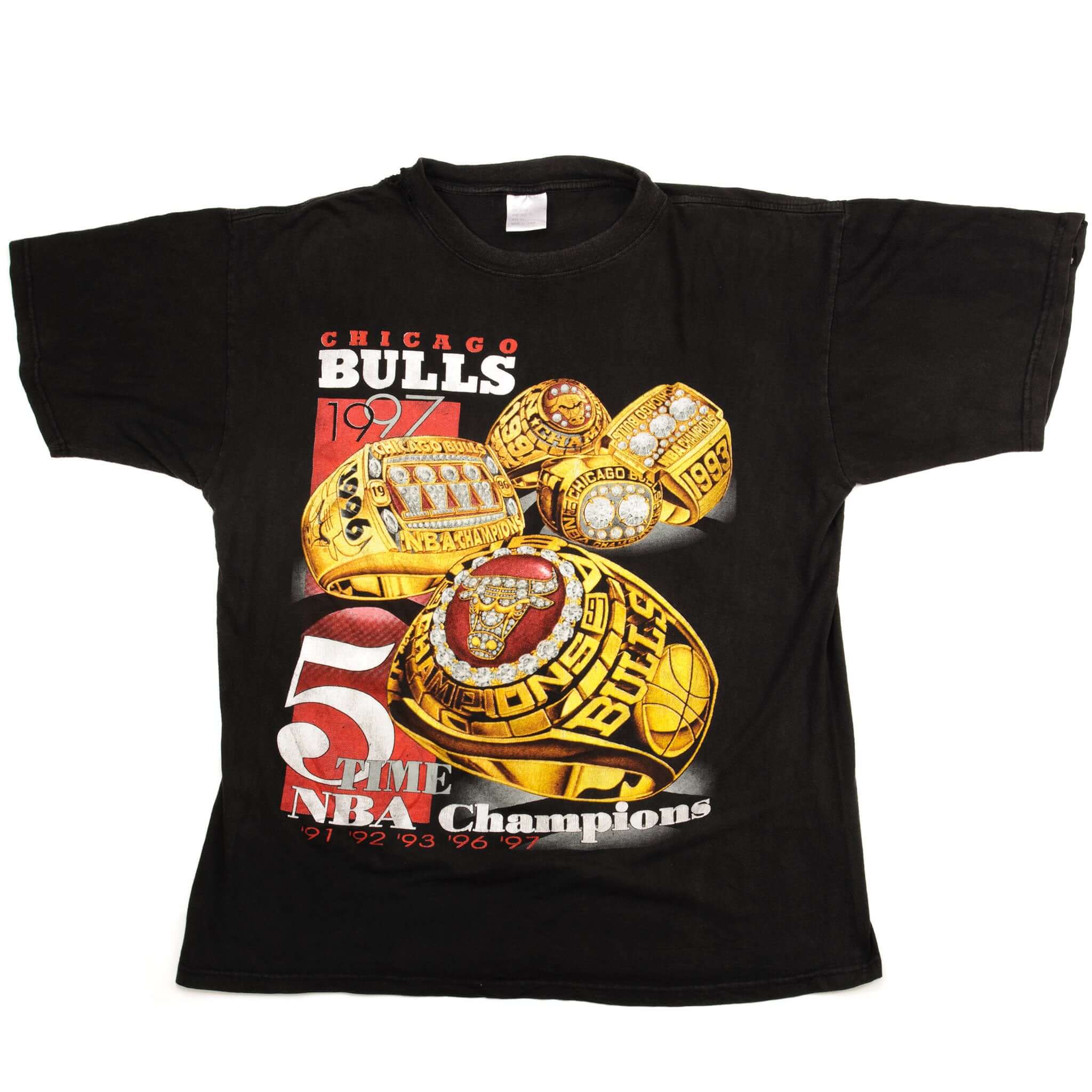 Vintage 1997 Chicago Bulls NBA Champions Bootleg Tee Shirt - Size Large - Retro Basketball Fan Gift & Streetwear Fashion