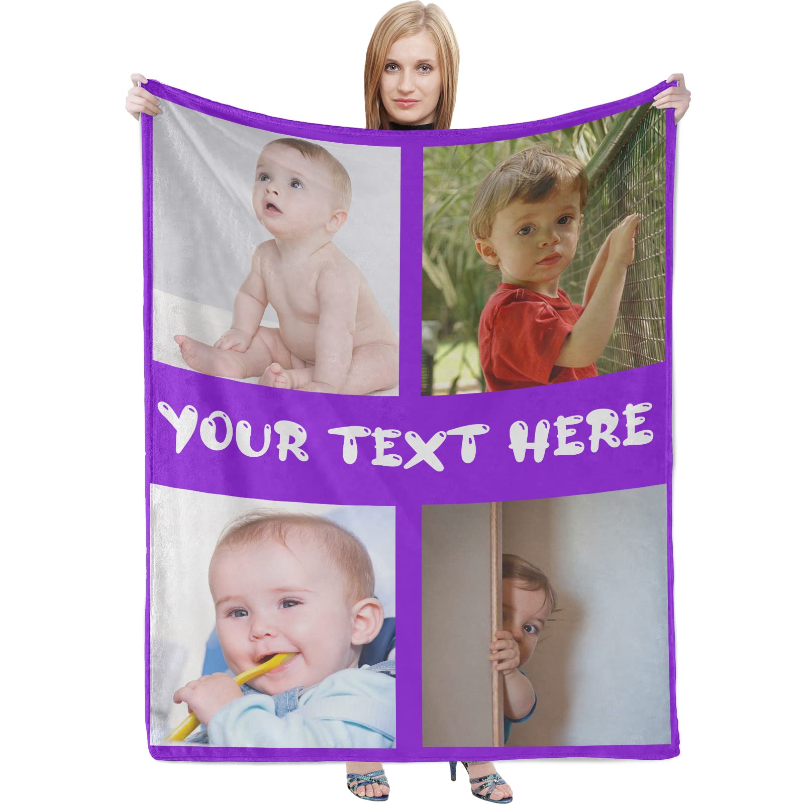 Custom Pink Personalized Throw Blanket 50x40 Inch - Add Your Own Text, Logo, or Photo - Soft Washed Blanket for Sofa, Couch, Bed - Funny & Unique Gift for Her, Him, Couples - Home Decor, Birthday Present, Anniversary Gift