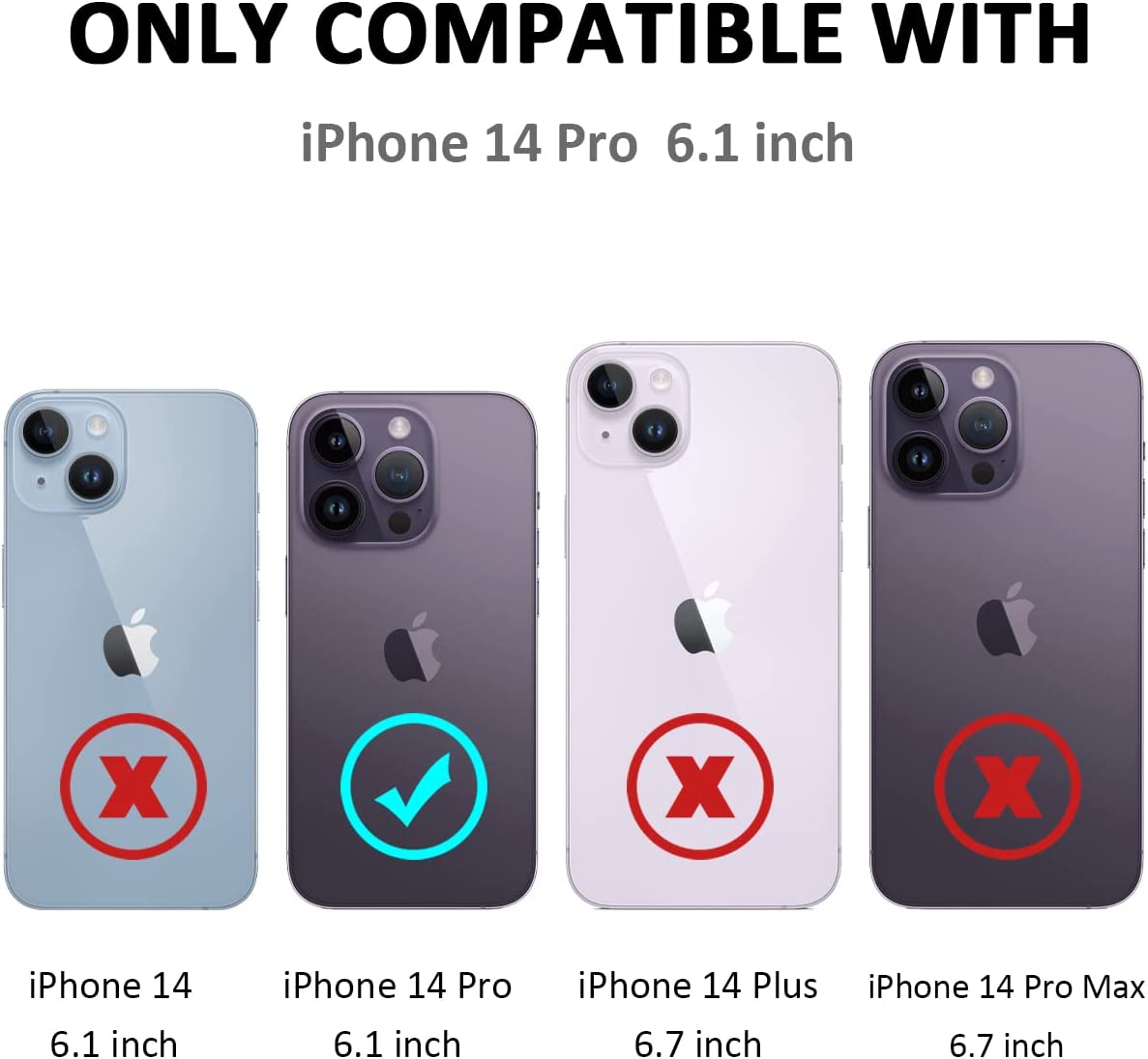 iPhone 14 Pro Case with Sliding Camera Cover & Card Holder - Heavy Duty 6.1 Inch Protective Cover in Purple | Perfect for Travel, Work & Everyday Use