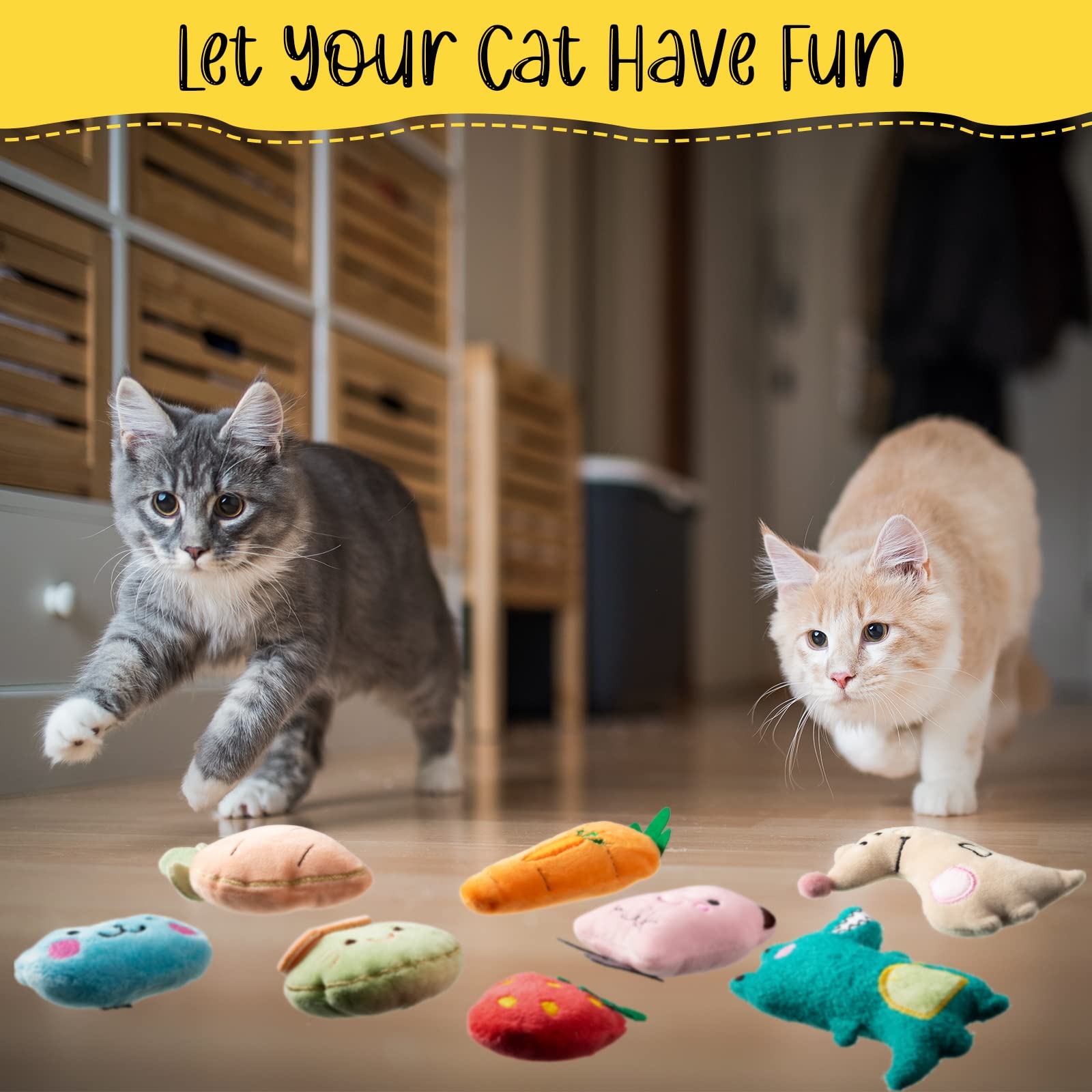 30 Pcs Catnip Toys for Indoor Cats - Interactive Kitten Toys with Catnip, Plush Chew Toys for Teething & Dental Health - Soft Kitty Toys in 30 Styles (Great for Playtime, Training & Stress Relief)