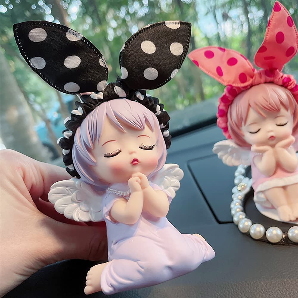 Annie Angel Cute Cartoon Car Perfume Accessory - Light Fragrance Creative Doll Car Interior Ornament for Air Vent Freshener, Perfect for Cars, Offices, and Home Décor