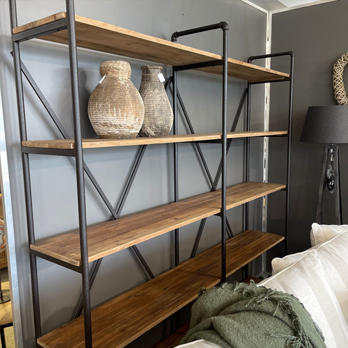 Riviera Wall Unit Shelving - Double Wide Bookshelf with Adjustable Shelves for Living Room, Bedroom & Office Storage