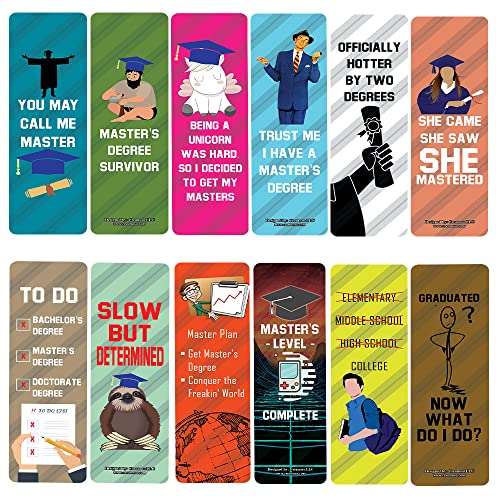 Funny Master Degree Graduation Bookmarks (2-sets