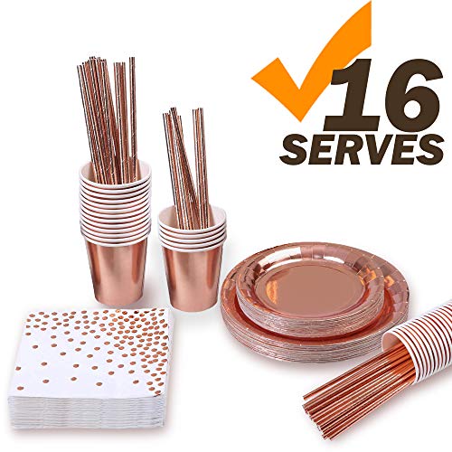 Rose Gold Party Supplies (16 serves)