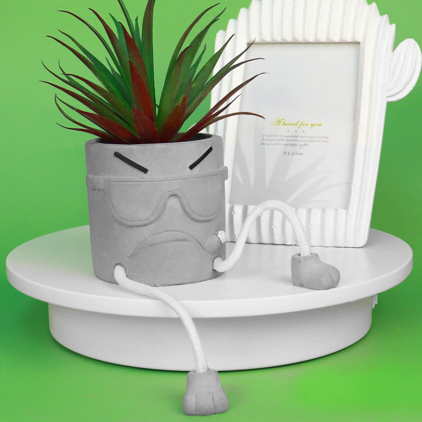 Zerzsy Artificial Succulents in Cement Pots with Hanging Leg - Mini Fake Plants for Kitchen Shelf, Bathroom Decor, Office Wall & Home Decor - Perfect for Indoor Greenery and Space-Saving Decorations